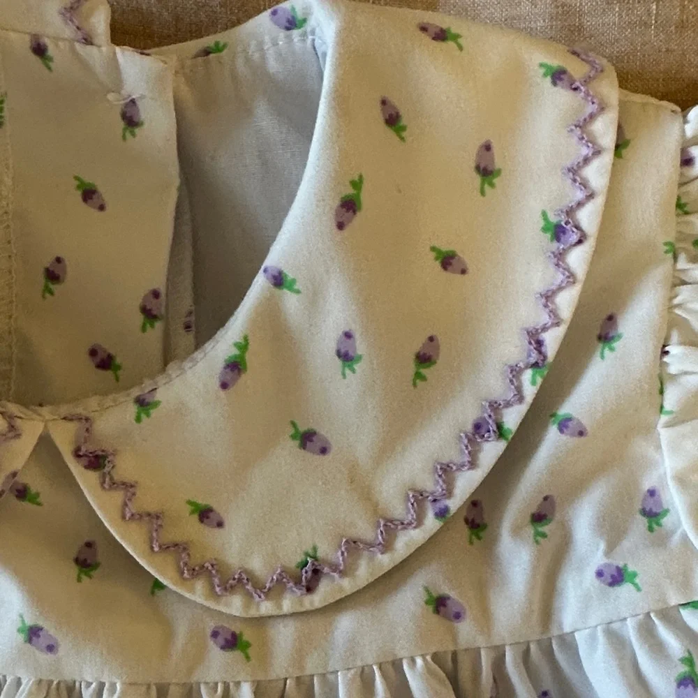 The Beaufort Bonnet Company White and Purple Kids Dress